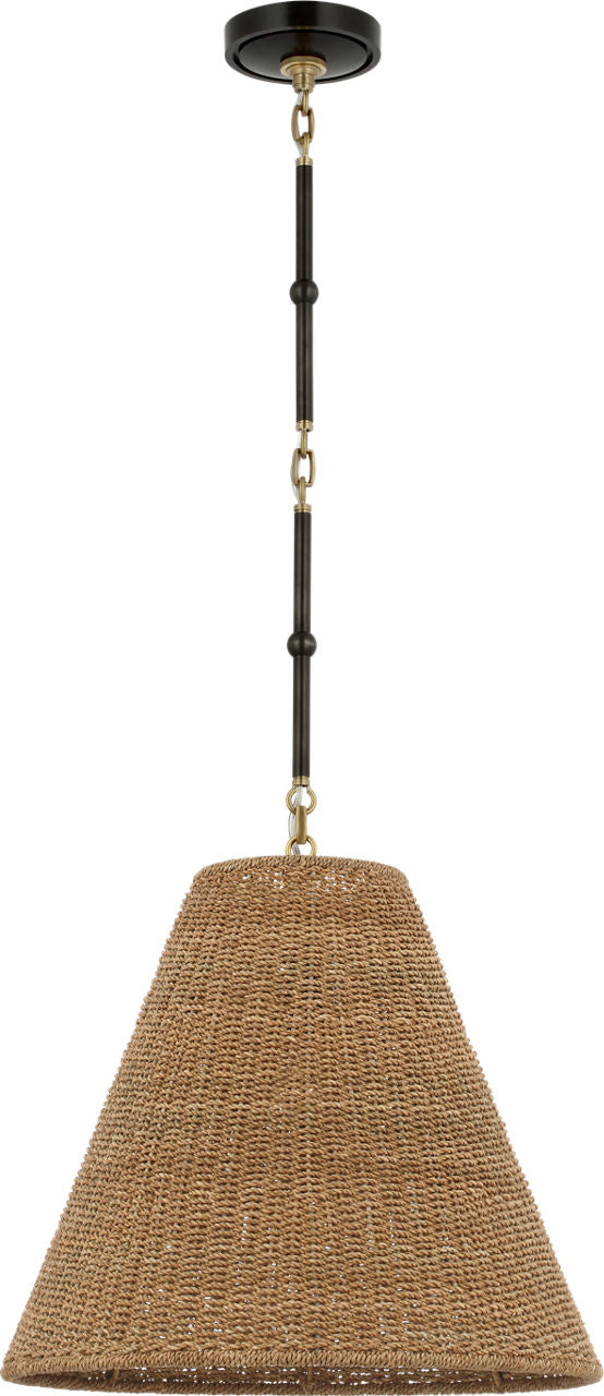 Goodman Medium Hanging Light | Bronze and Hand-Rubbed Antique Brass | Toast Shade