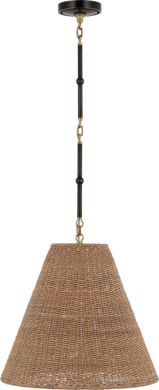 Goodman Medium Hanging Light | Bronze and Hand-Rubbed Antique Brass | Toast Shade