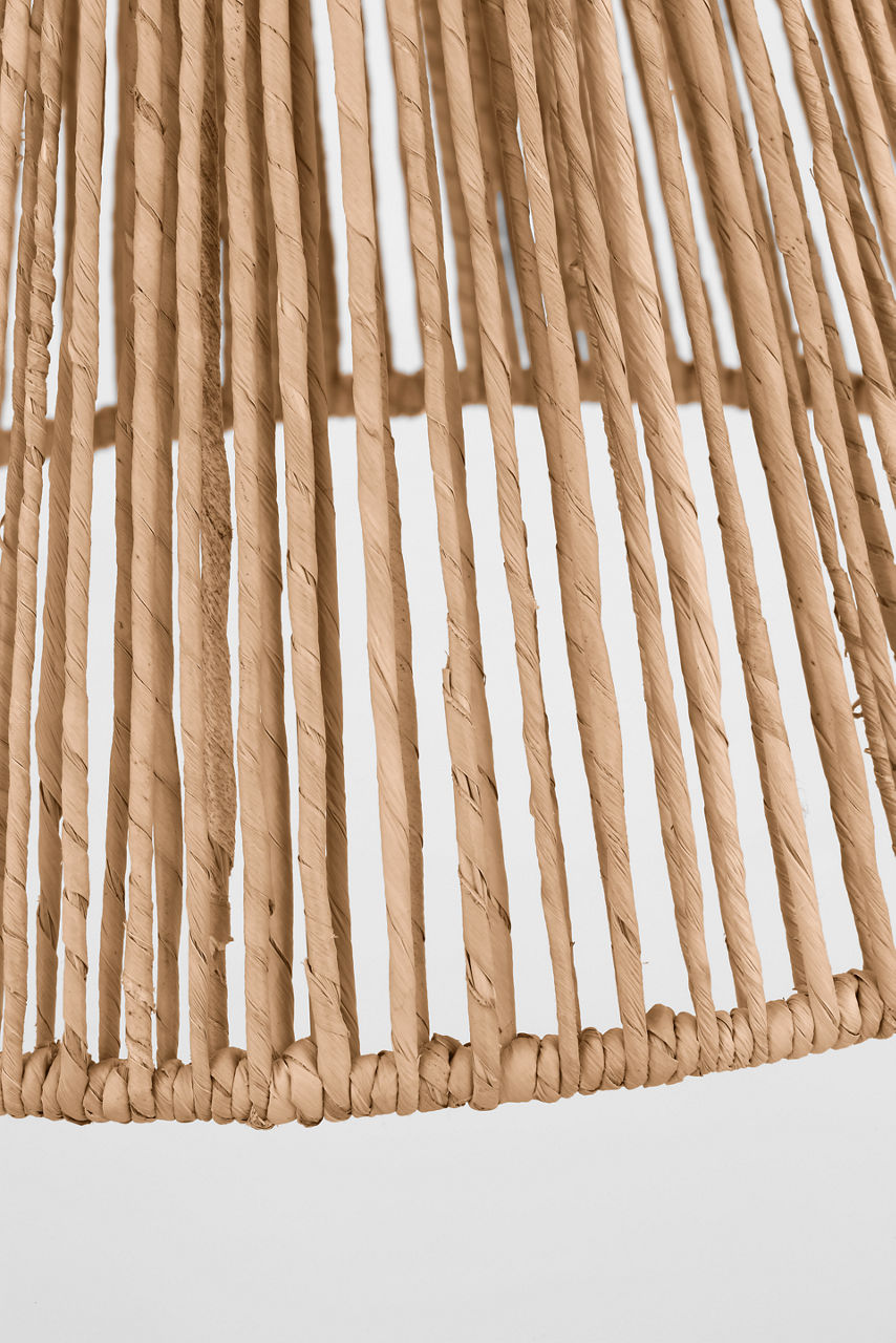 Goodman Medium Hanging Light | Bronze | Natural Abaca Shade