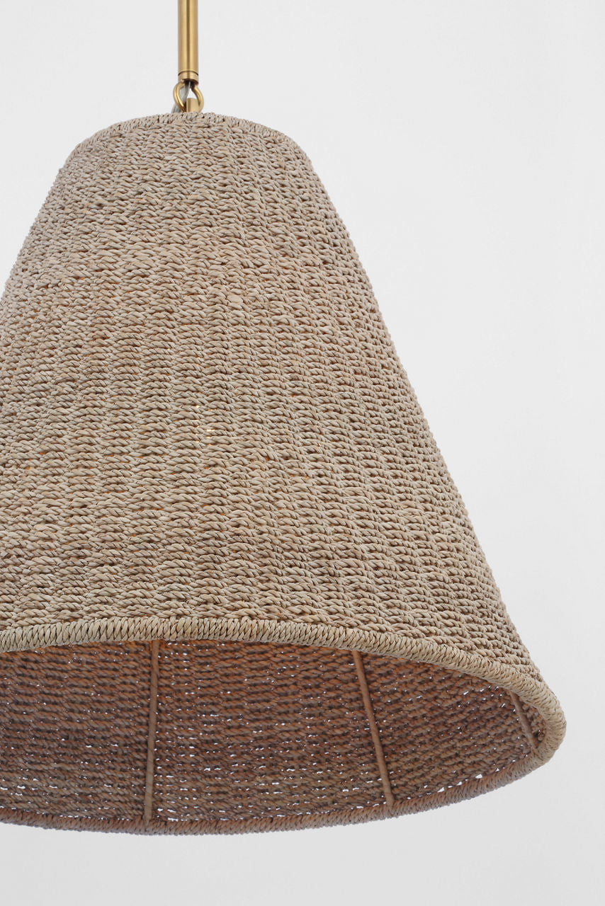 Goodman Medium Hanging Light | Hand-Rubbed Antique Brass | Ash Shade