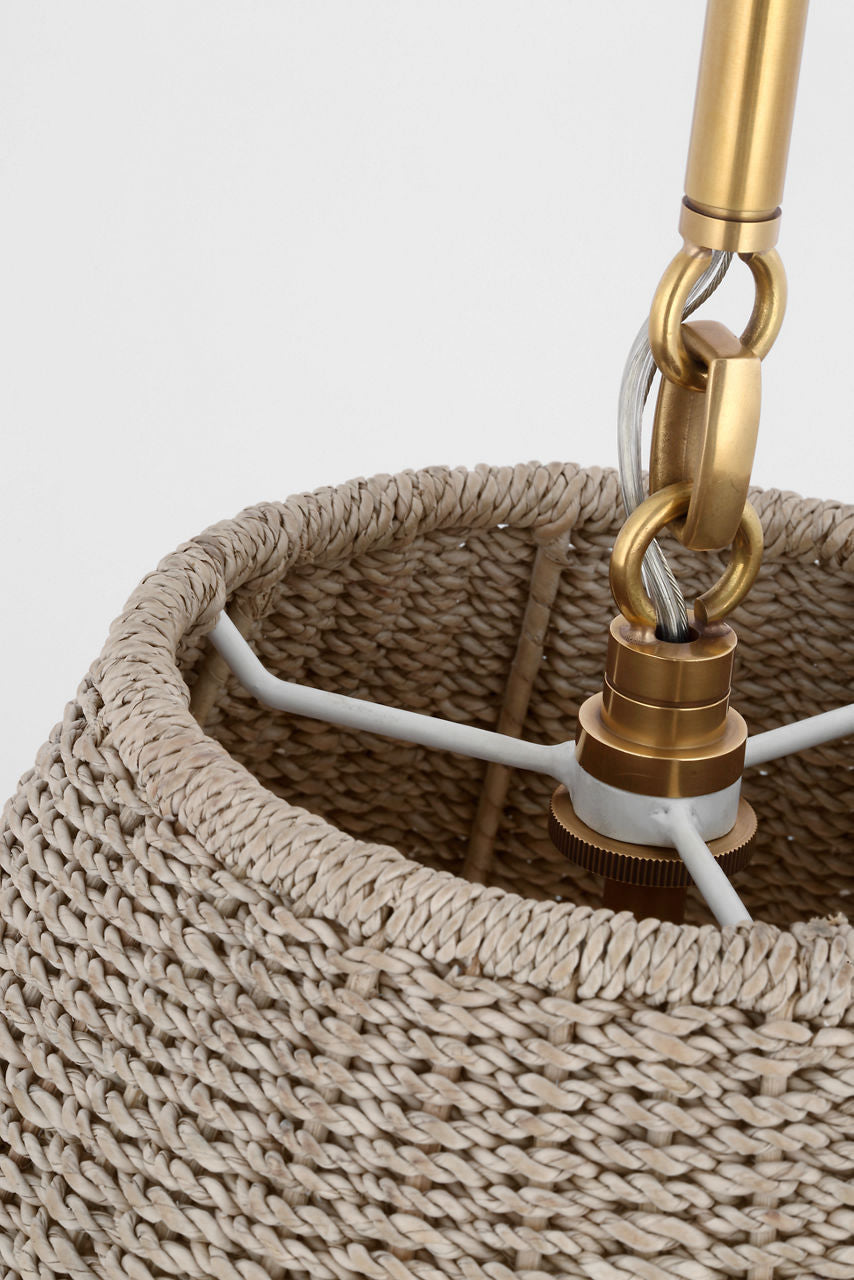 Goodman Medium Hanging Light | Hand-Rubbed Antique Brass | Ash Shade