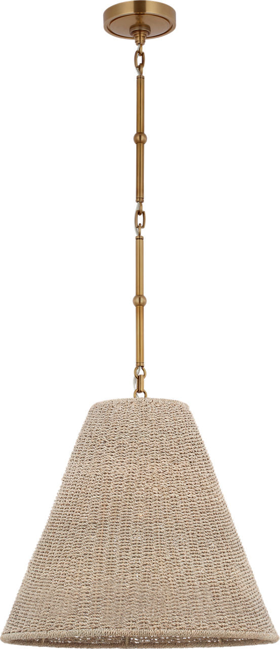Goodman Medium Hanging Light | Hand-Rubbed Antique Brass | Ash Shade