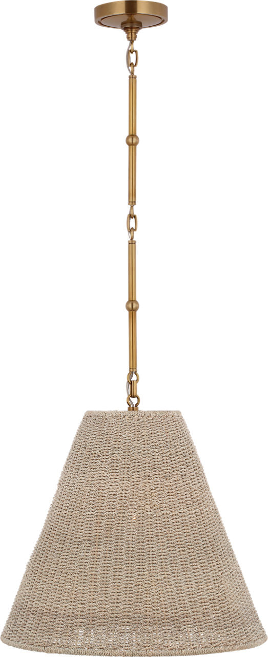 Goodman Medium Hanging Light | Hand-Rubbed Antique Brass | Ash Shade