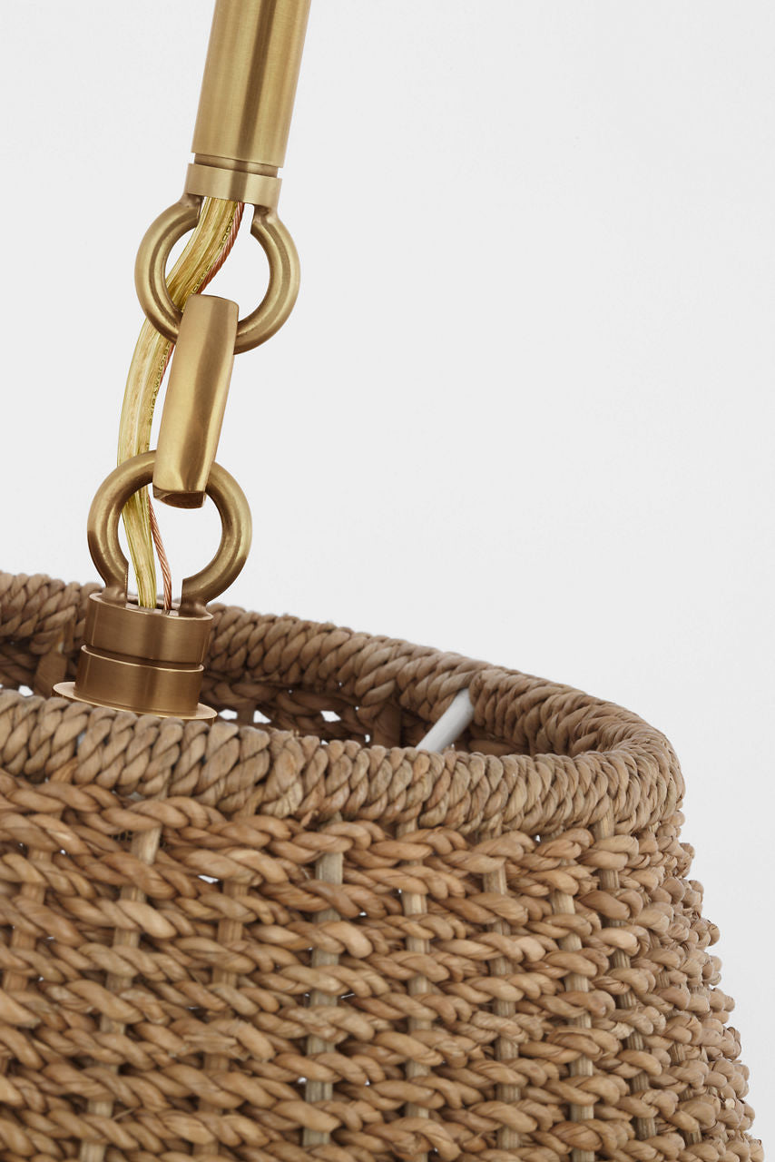 Goodman Medium Hanging Light | Hand-Rubbed Antique Brass | Toast Shade
