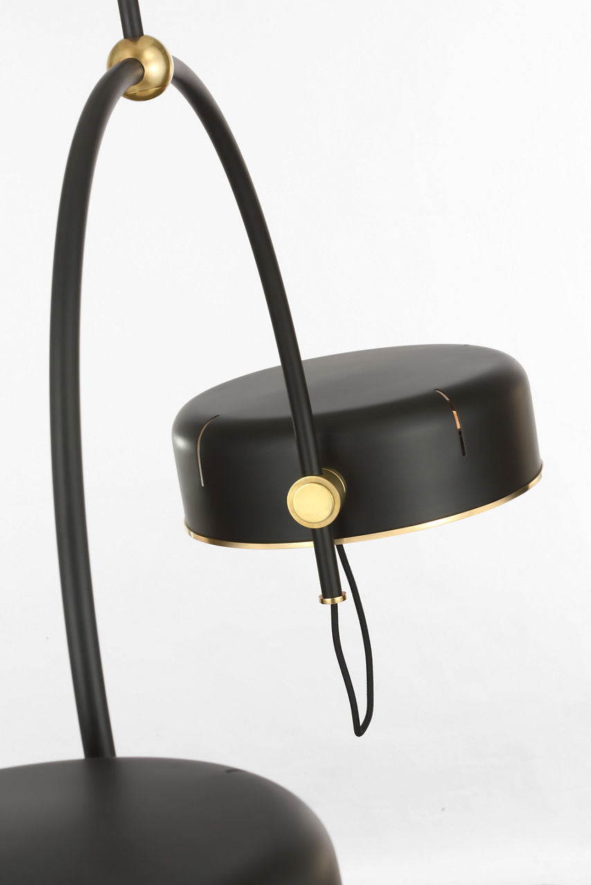 Oso 54" Linear Arched Pendant | Modern Iron and Hand-Rubbed Antique Brass | Modern Iron Shade