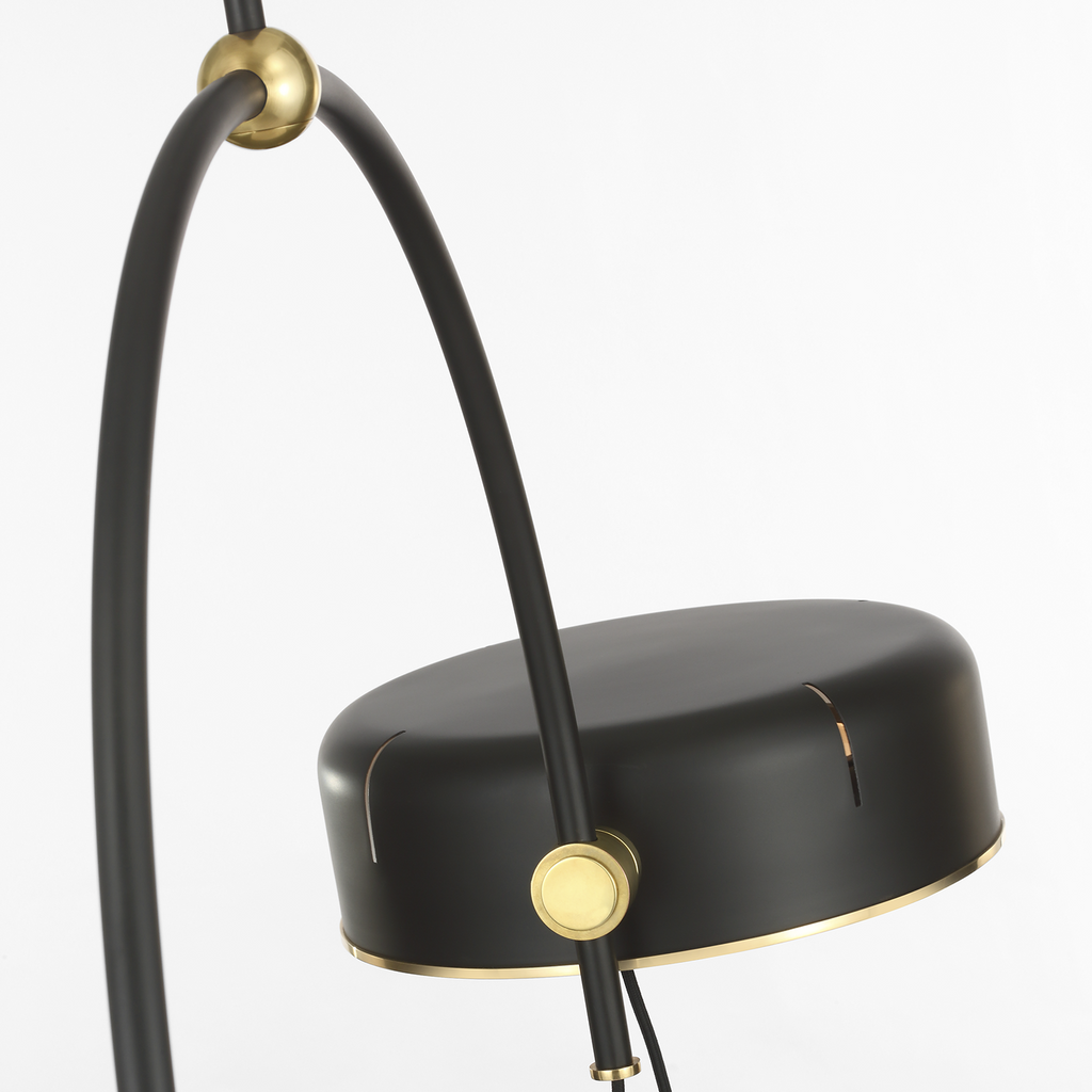 Oso 54" Linear Arched Pendant | Modern Iron and Hand-Rubbed Antique Brass | Modern Iron Shade