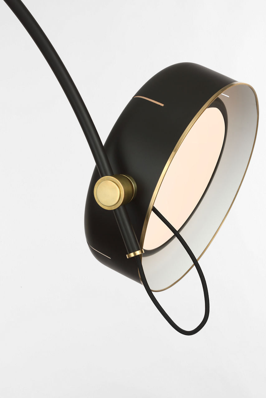 Oso 54" Linear Arched Pendant | Modern Iron and Hand-Rubbed Antique Brass | Modern Iron Shade