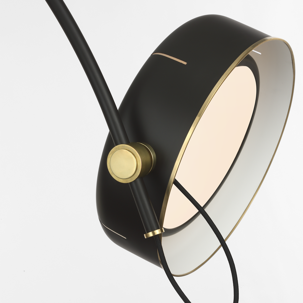 Oso 54" Linear Arched Pendant | Modern Iron and Hand-Rubbed Antique Brass | Modern Iron Shade