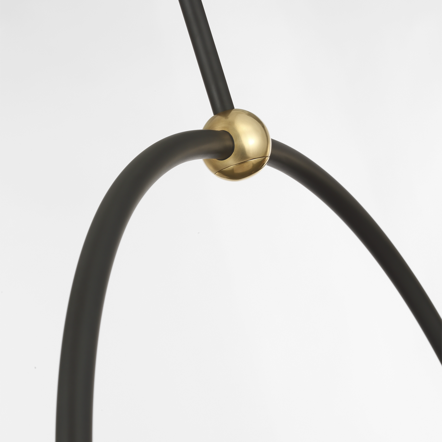 Oso 54" Linear Arched Pendant | Modern Iron and Hand-Rubbed Antique Brass | Modern Iron Shade