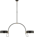 Oso 54" Linear Arched Pendant | Modern Iron and Hand-Rubbed Antique Brass | Modern Iron Shade
