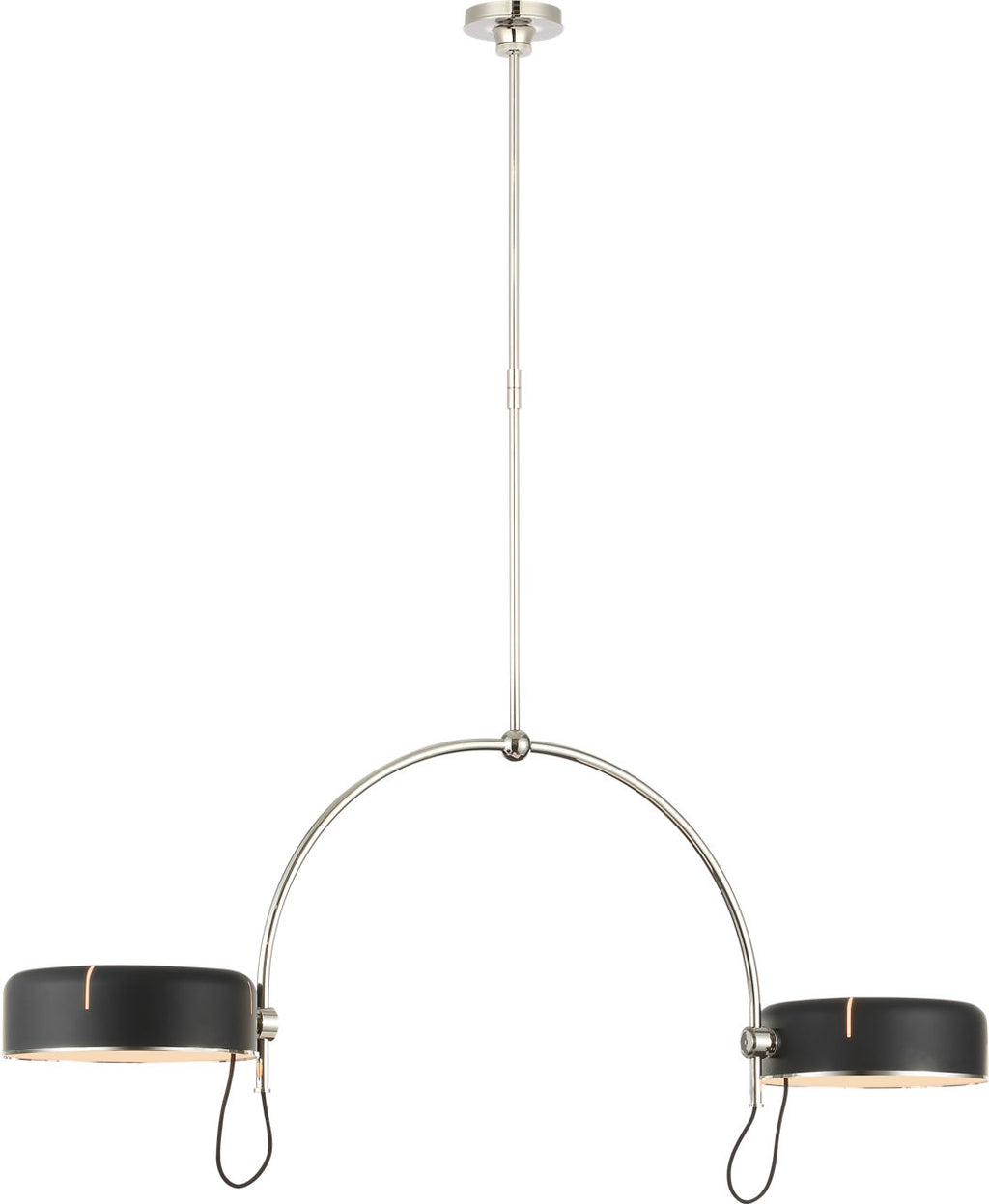 Oso 54" Linear Arched Pendant | Polished Nickel | Matte Black Shade