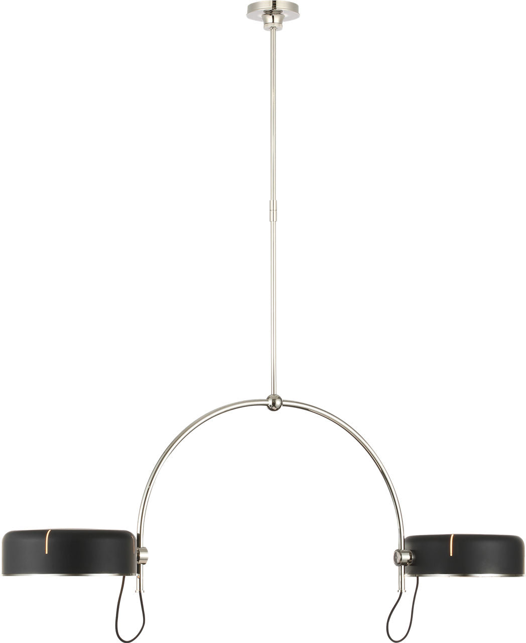 Oso 54" Linear Arched Pendant | Polished Nickel | Matte Black Shade