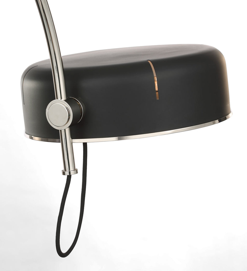 Oso 54" Linear Arched Pendant | Polished Nickel | Matte Black Shade