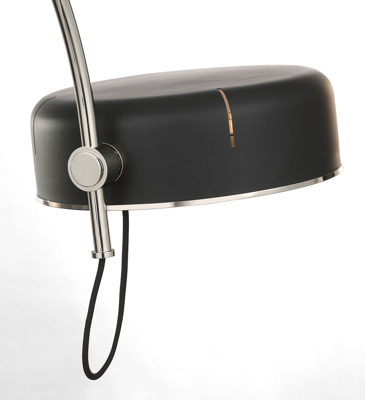 Oso 54" Linear Arched Pendant | Polished Nickel | Matte Black Shade