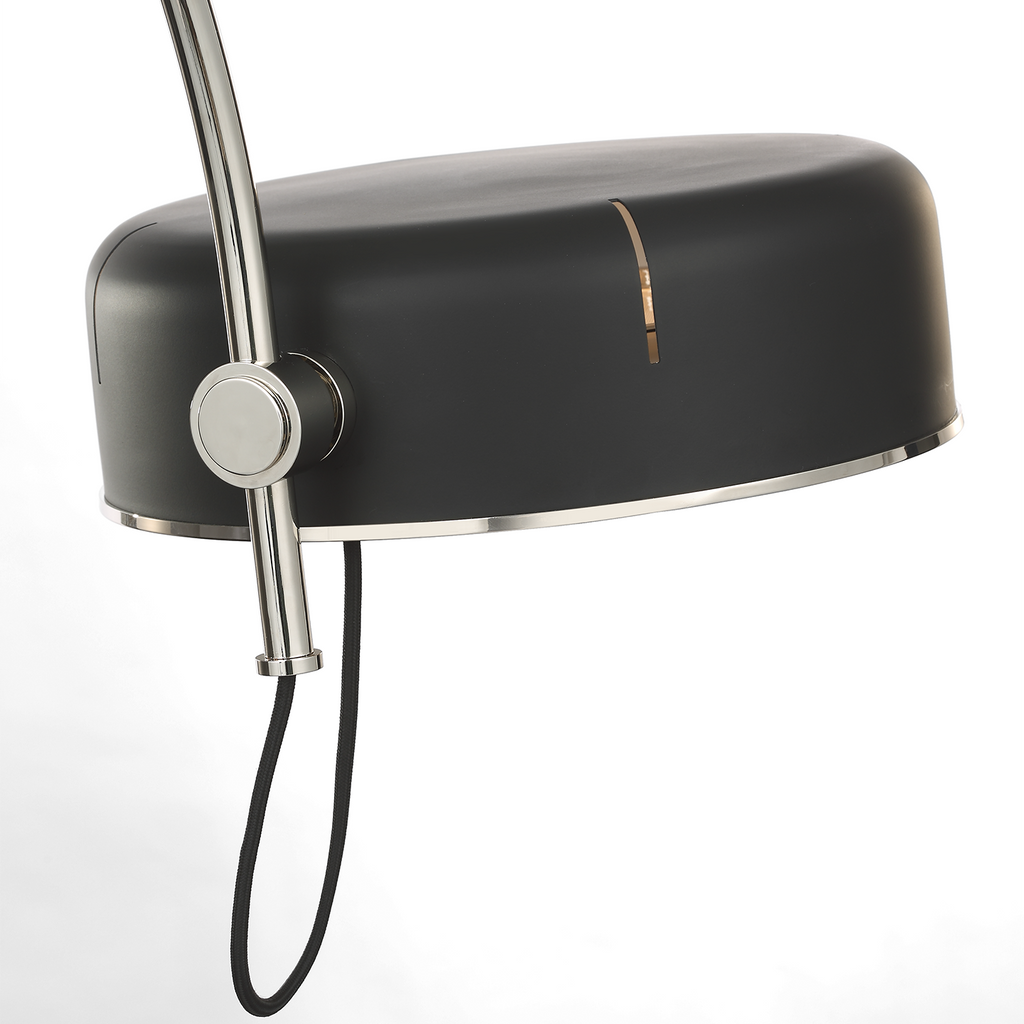 Oso 54" Linear Arched Pendant | Polished Nickel | Matte Black Shade