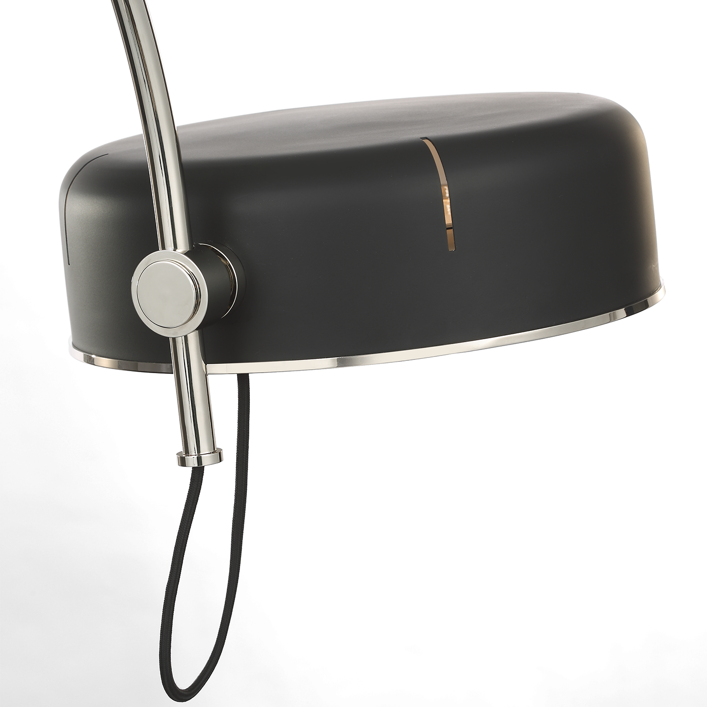 Oso 54" Linear Arched Pendant | Polished Nickel | Matte Black Shade