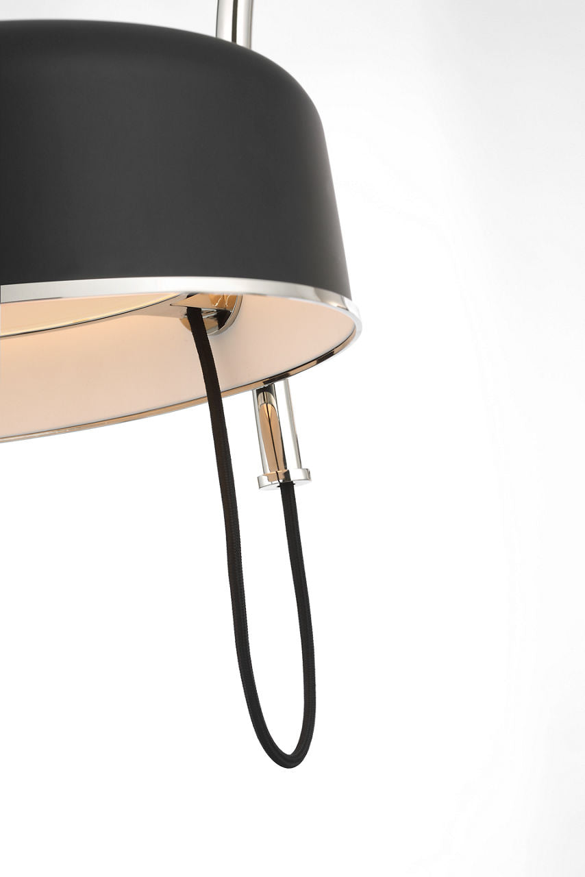 Oso 54" Linear Arched Pendant | Polished Nickel | Matte Black Shade