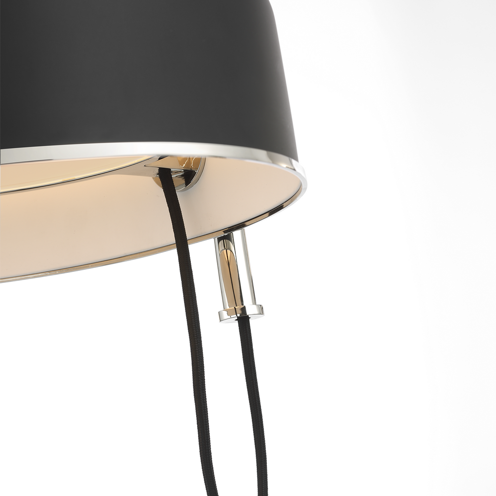 Oso 54" Linear Arched Pendant | Polished Nickel | Matte Black Shade