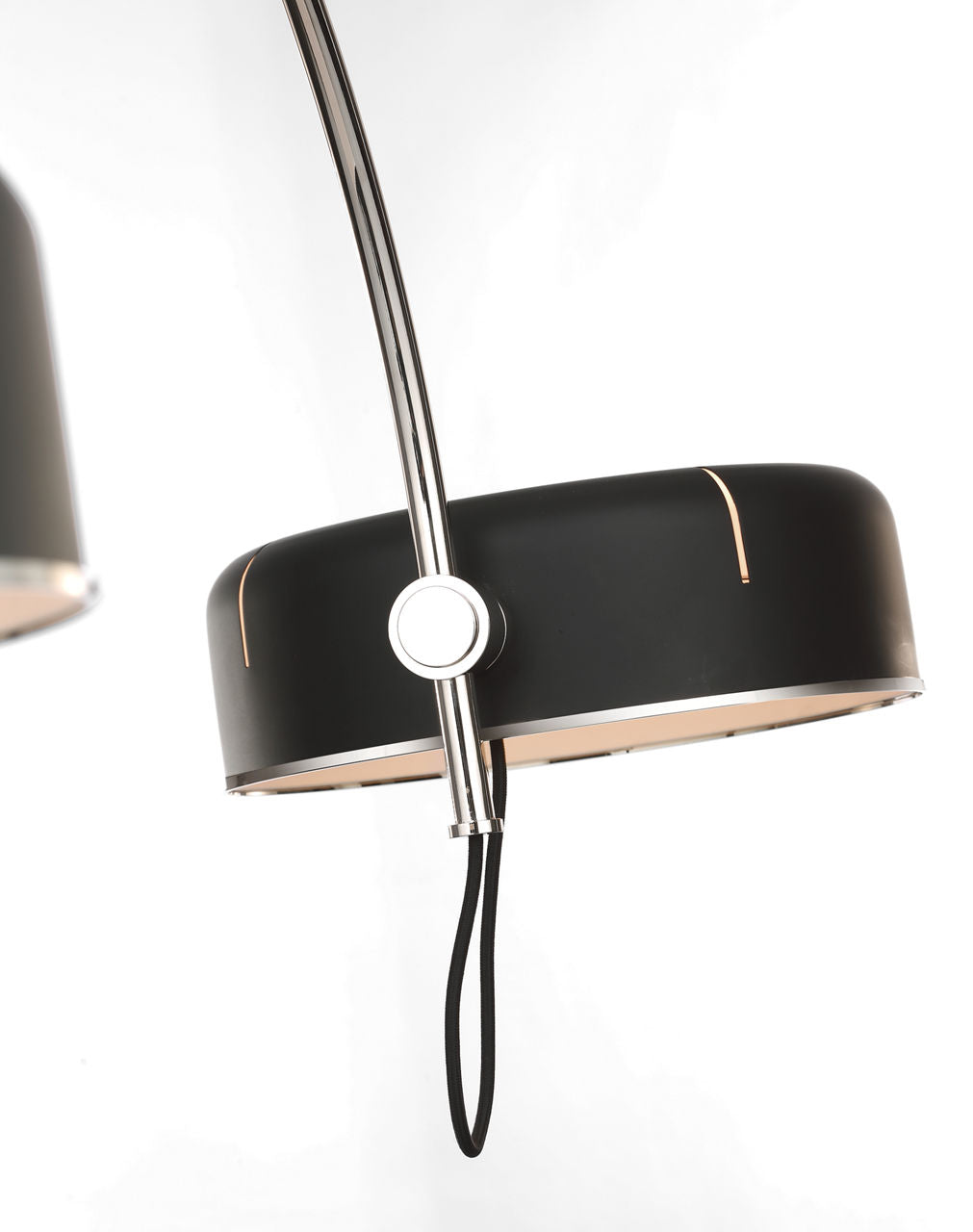 Oso 54" Linear Arched Pendant | Polished Nickel | Matte Black Shade