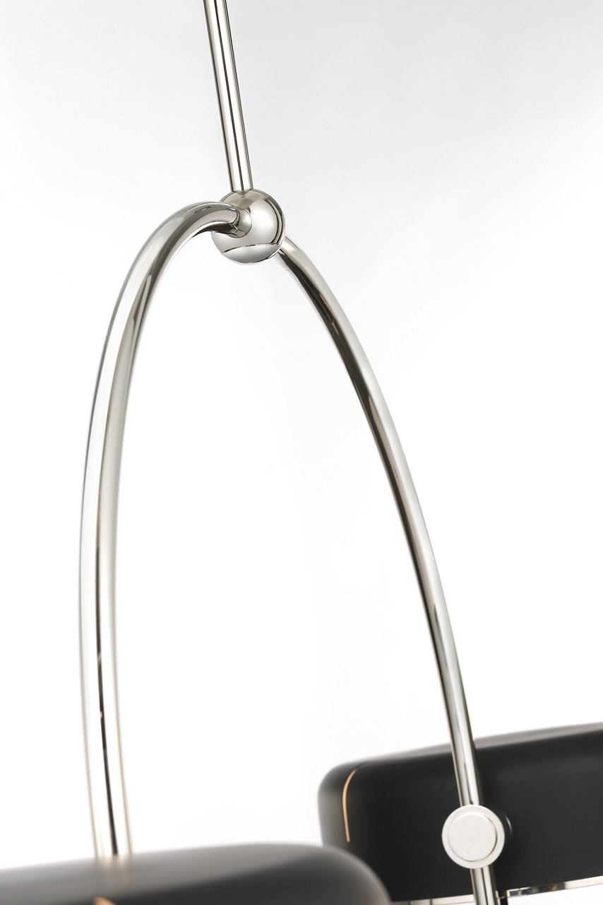 Oso 54" Linear Arched Pendant | Polished Nickel | Matte Black Shade
