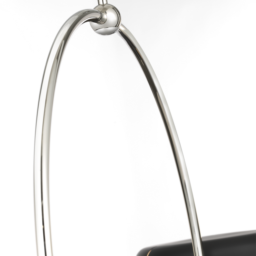 Oso 54" Linear Arched Pendant | Polished Nickel | Matte Black Shade