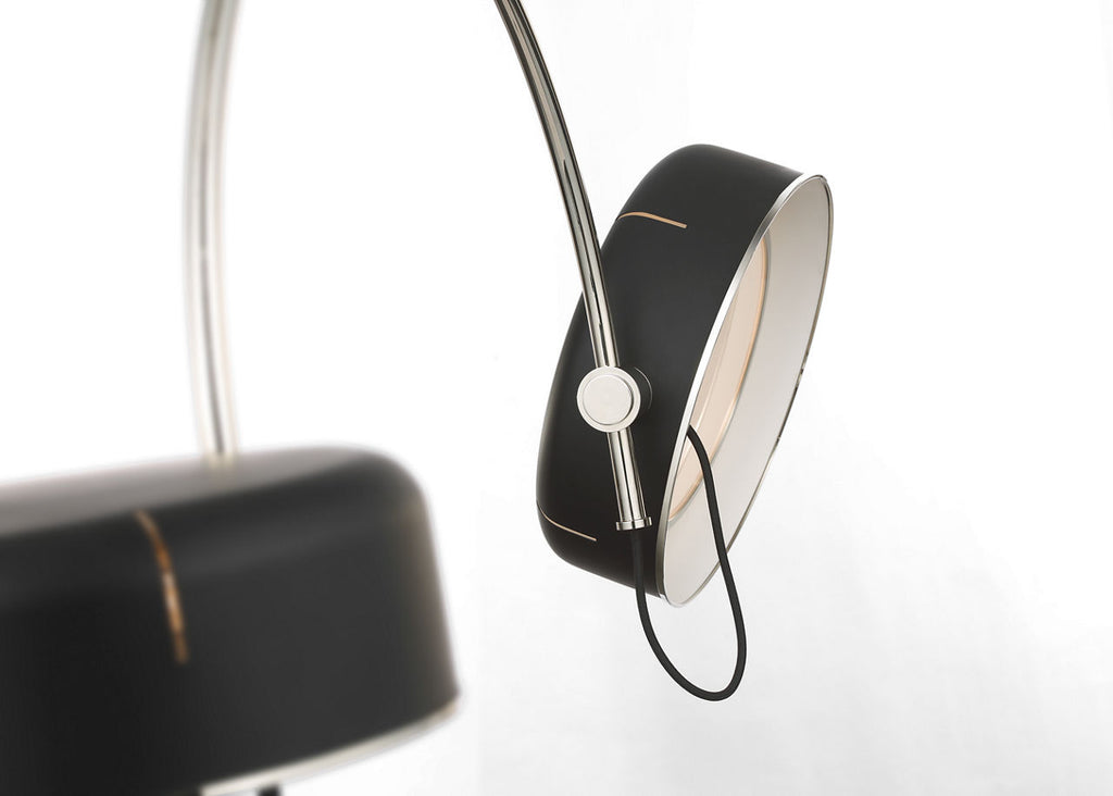 Oso 54" Linear Arched Pendant | Polished Nickel | Matte Black Shade