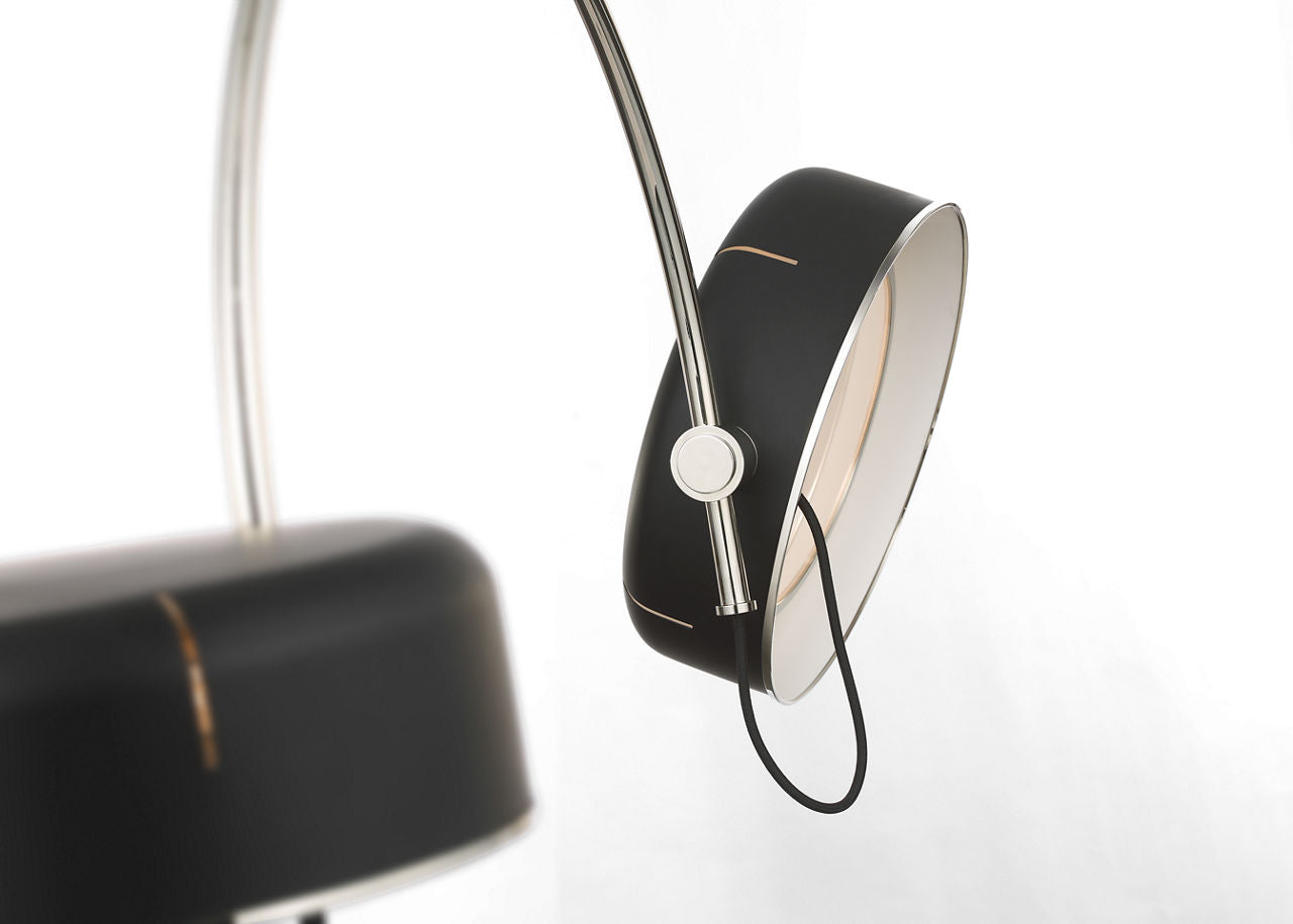 Oso 54" Linear Arched Pendant | Polished Nickel | Matte Black Shade