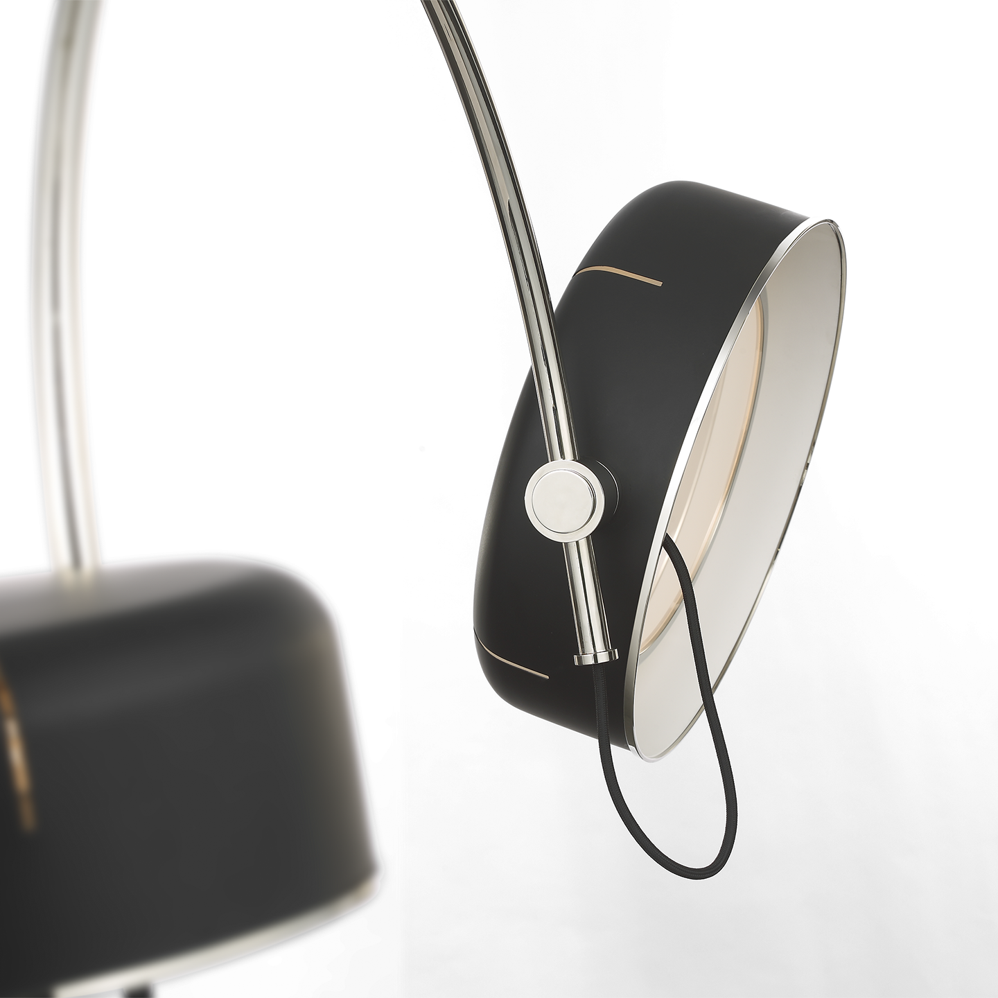 Oso 54" Linear Arched Pendant | Polished Nickel | Matte Black Shade