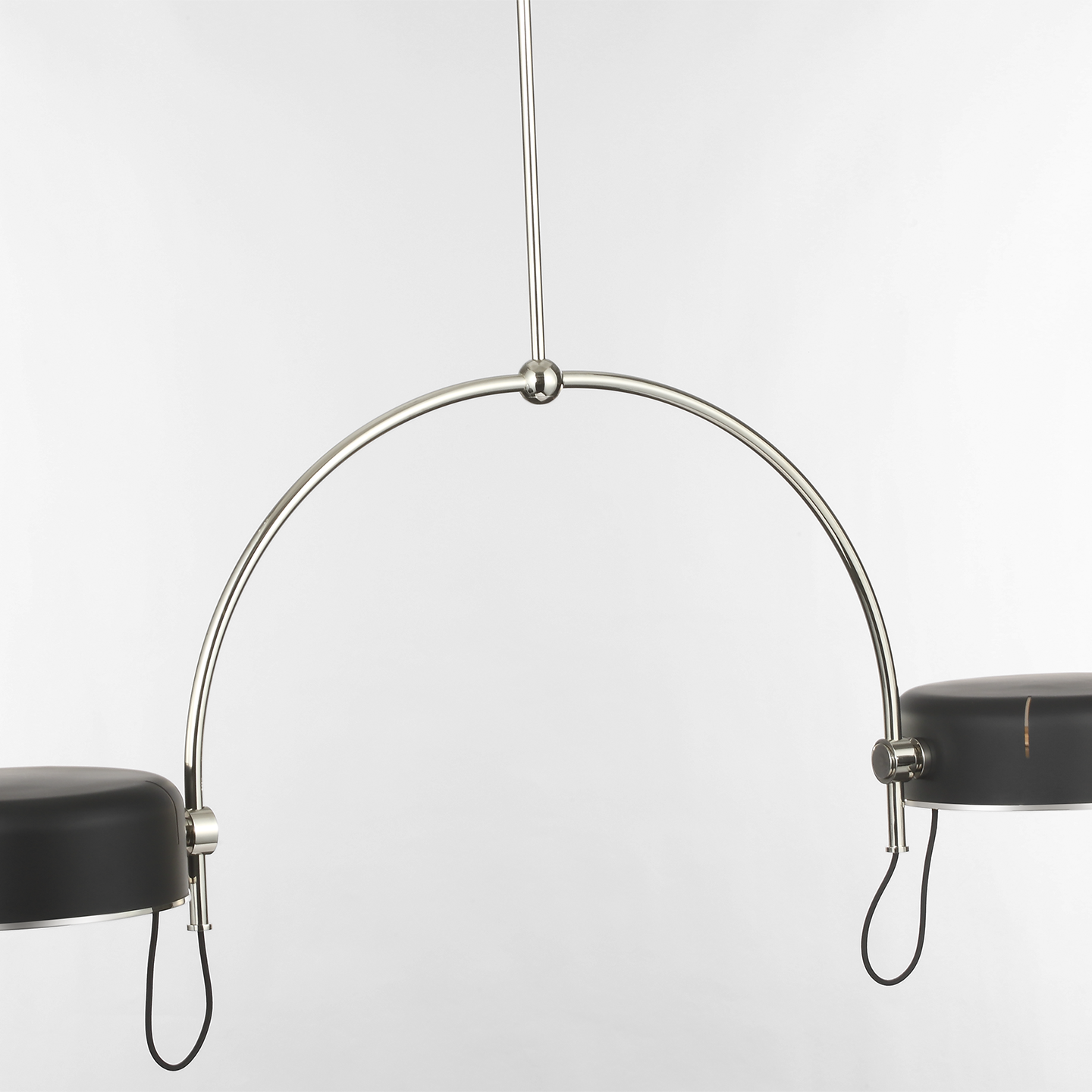 Oso 54" Linear Arched Pendant | Polished Nickel | Matte Black Shade