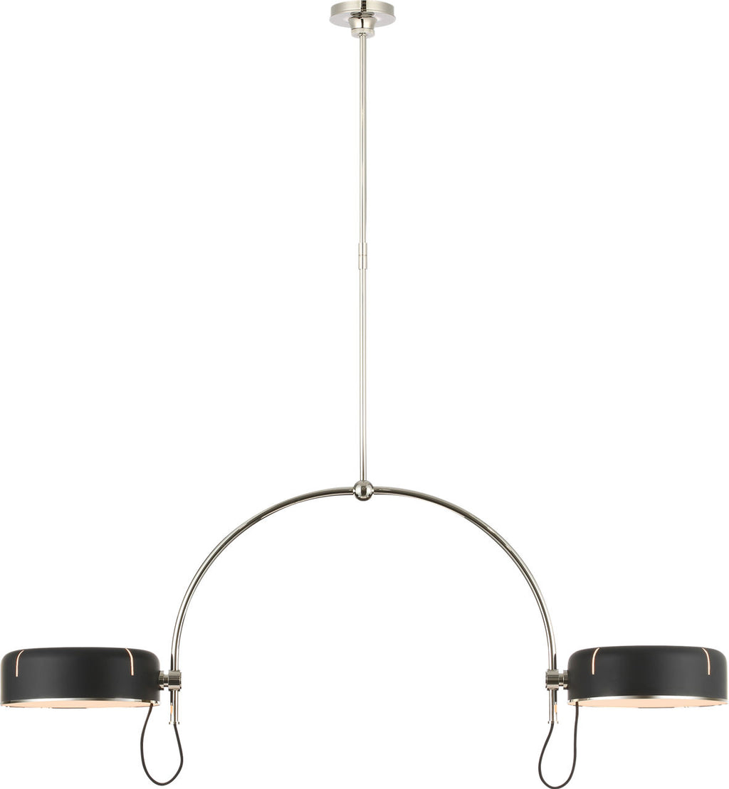 Oso 54" Linear Arched Pendant | Polished Nickel | Matte Black Shade