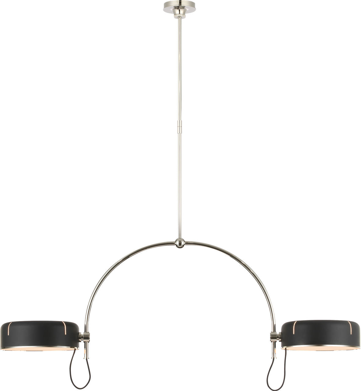 Oso 54" Linear Arched Pendant | Polished Nickel | Matte Black Shade