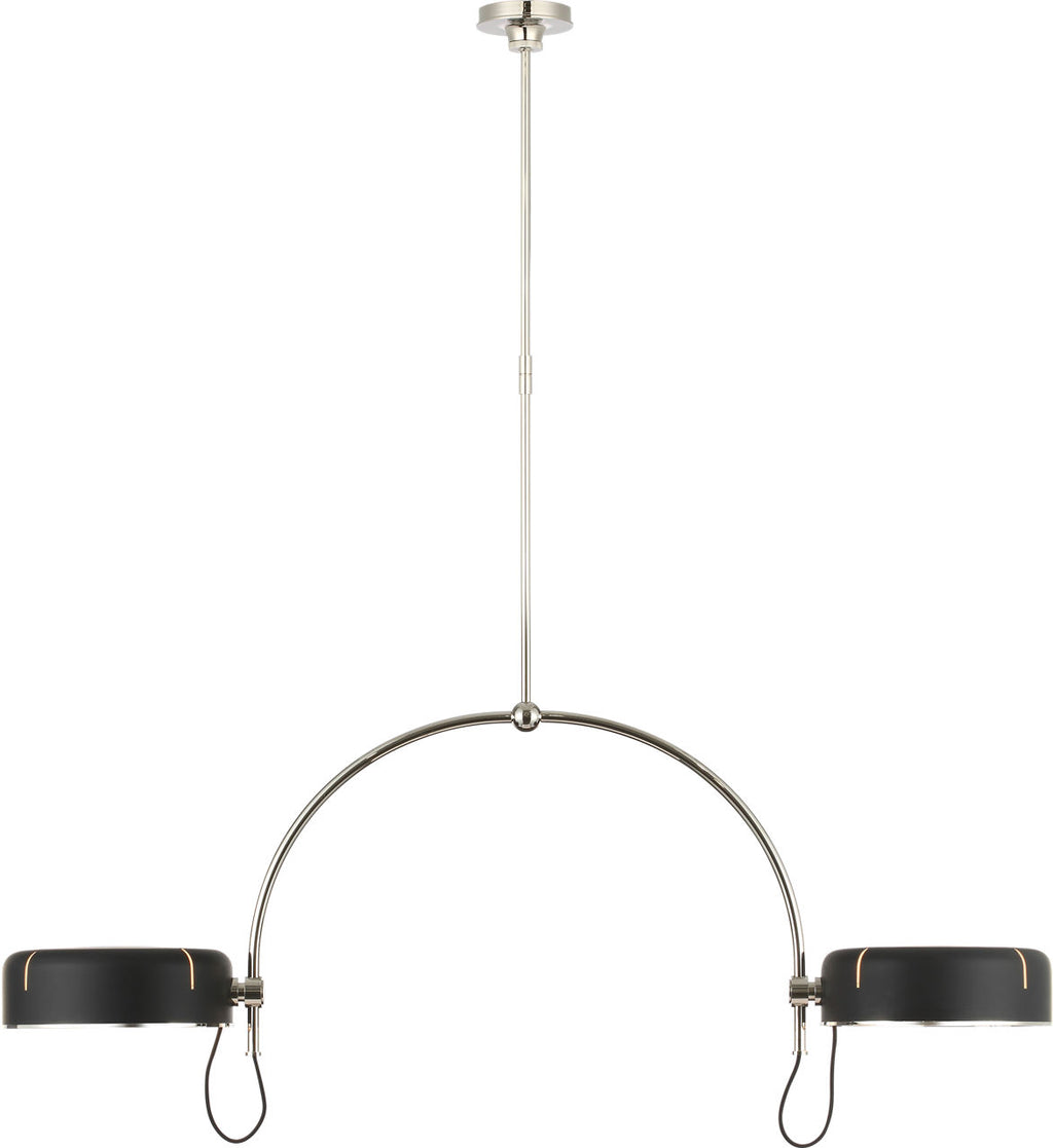 Oso 54" Linear Arched Pendant | Polished Nickel | Matte Black Shade