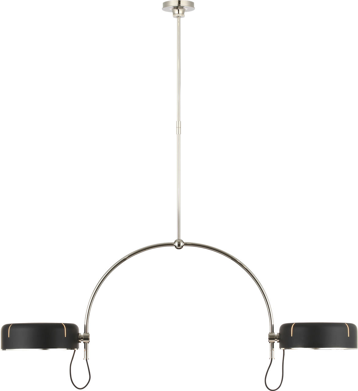 Oso 54" Linear Arched Pendant | Polished Nickel | Matte Black Shade