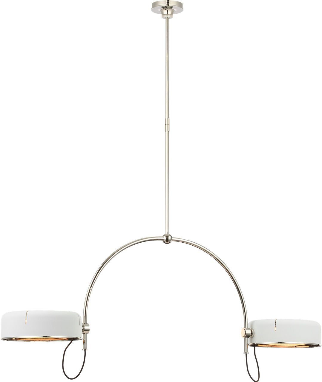 Oso 54" Linear Arched Pendant | Polished Nickel | Matte White Shade