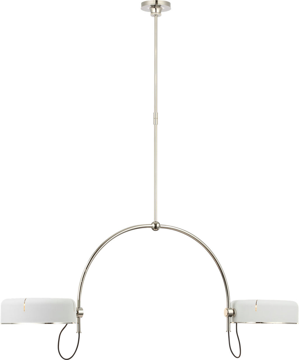 Oso 54" Linear Arched Pendant | Polished Nickel | Matte White Shade