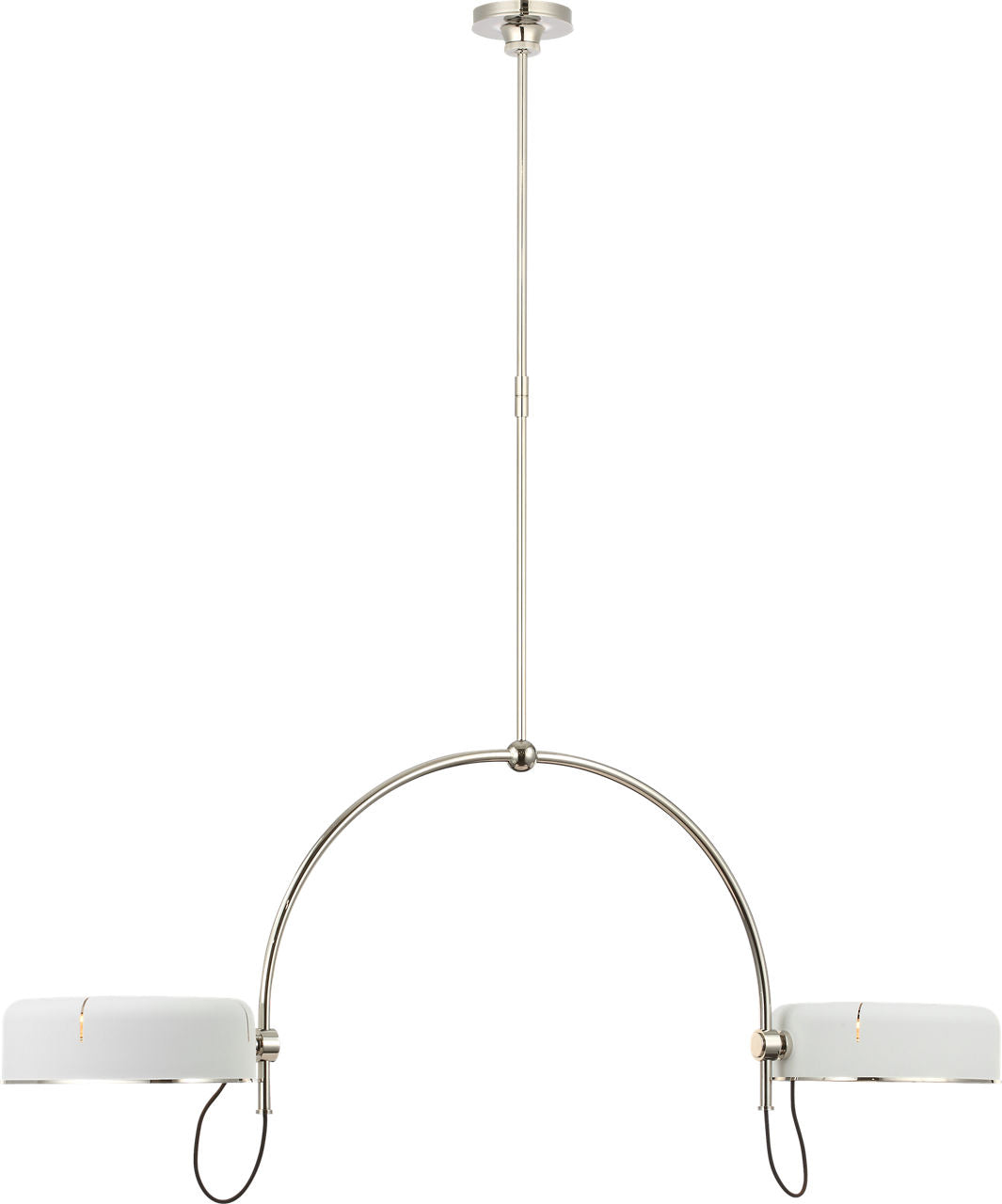 Oso 54" Linear Arched Pendant | Polished Nickel | Matte White Shade
