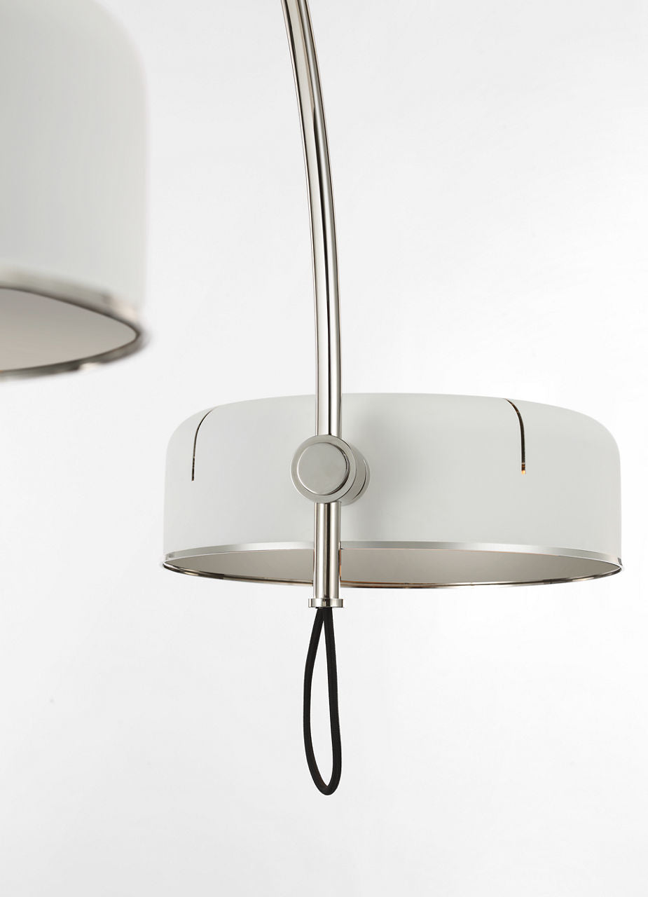 Oso 54" Linear Arched Pendant | Polished Nickel | Matte White Shade