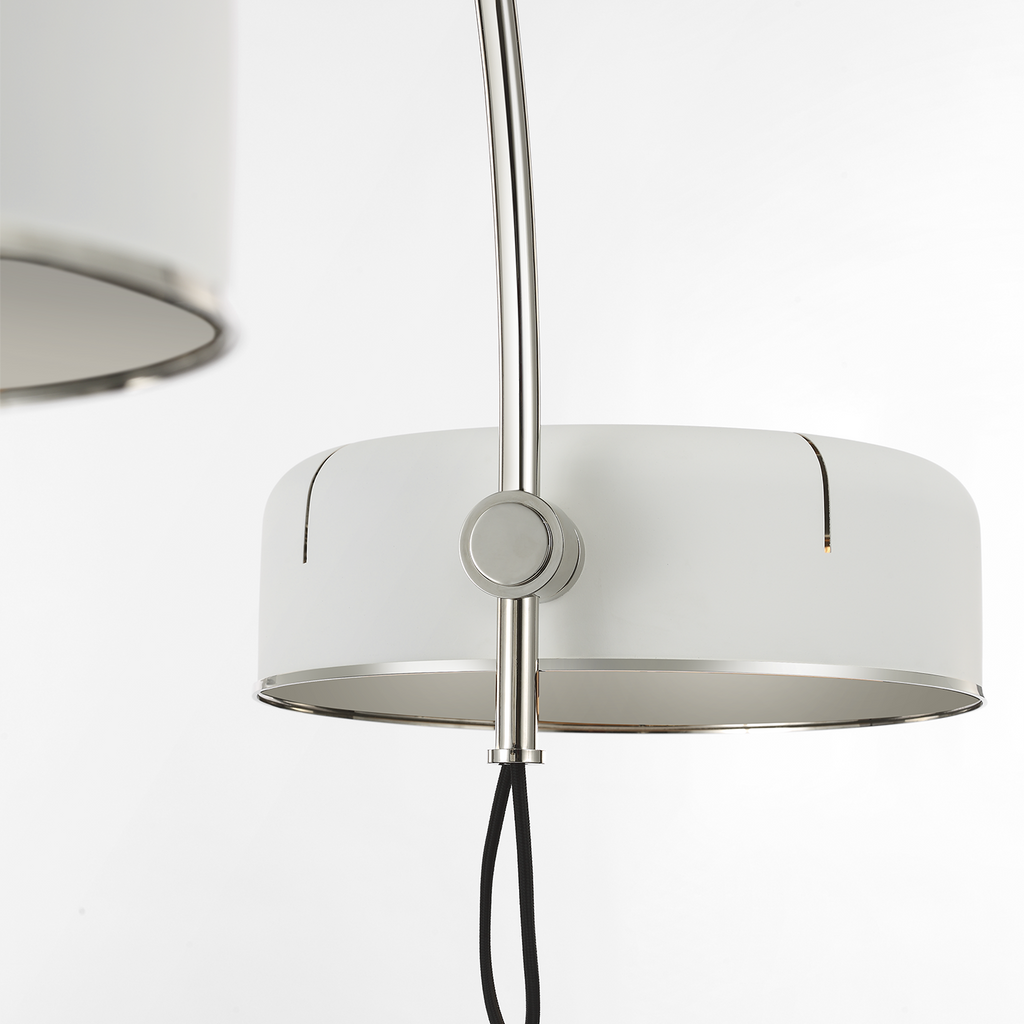 Oso 54" Linear Arched Pendant | Polished Nickel | Matte White Shade