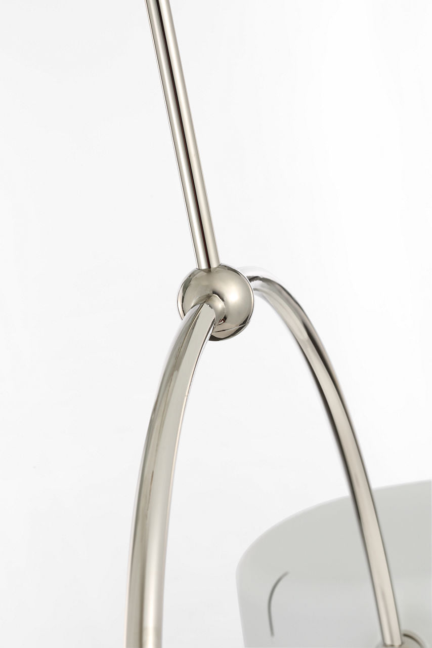 Oso 54" Linear Arched Pendant | Polished Nickel | Matte White Shade