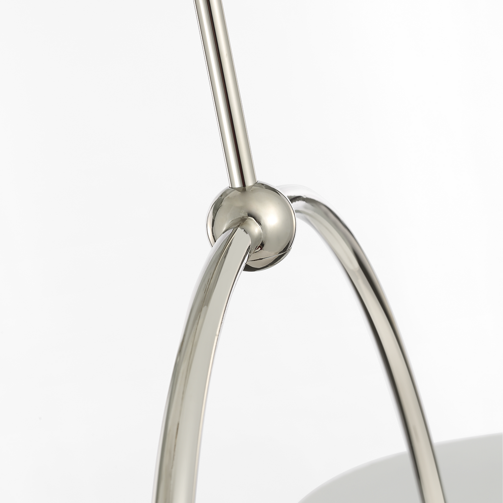 Oso 54" Linear Arched Pendant | Polished Nickel | Matte White Shade
