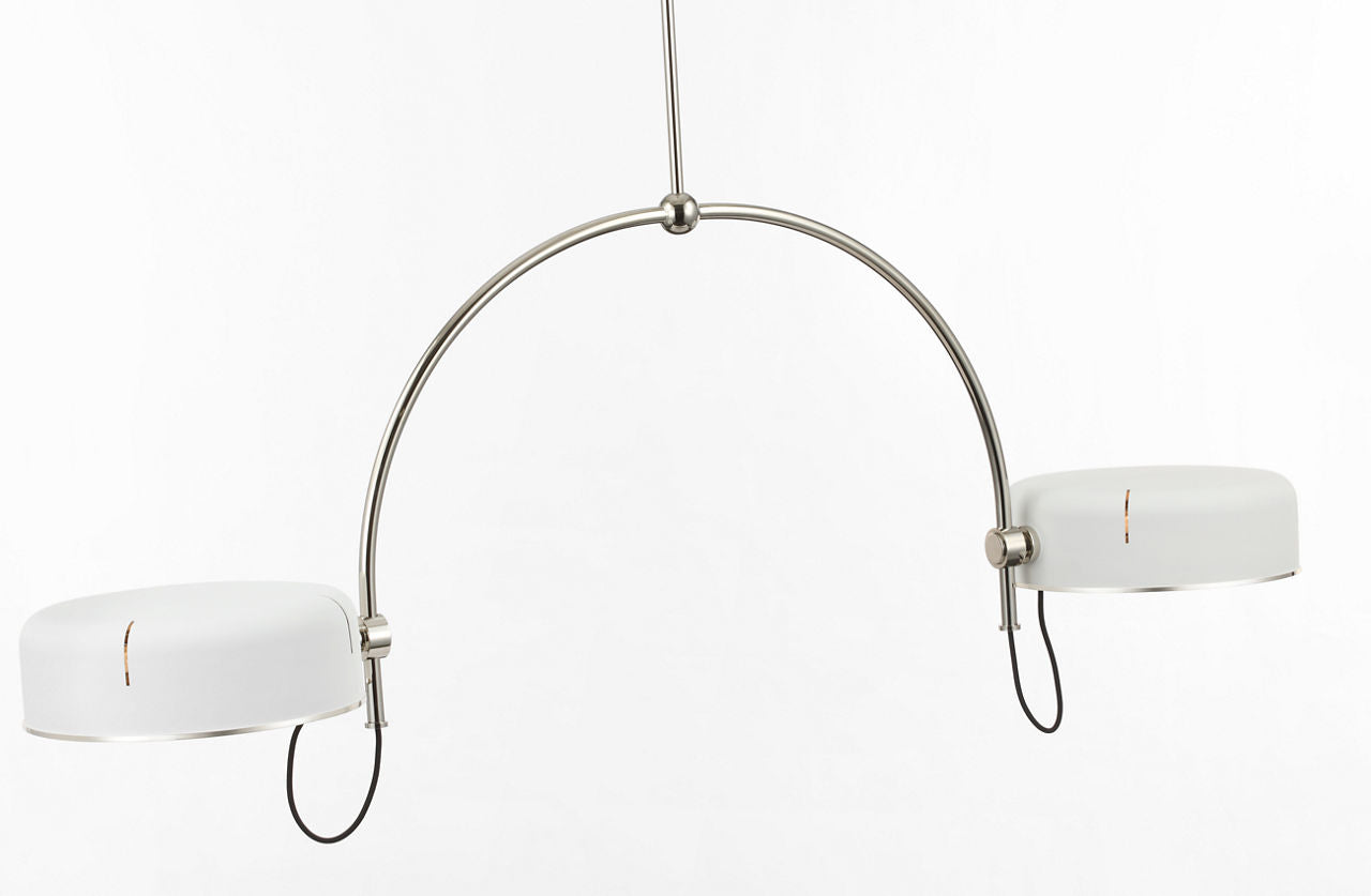Oso 54" Linear Arched Pendant | Polished Nickel | Matte White Shade