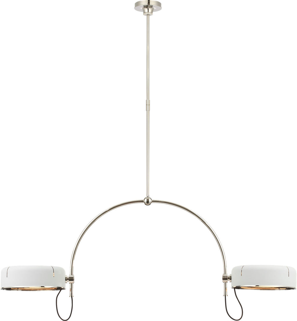 Oso 54" Linear Arched Pendant | Polished Nickel | Matte White Shade