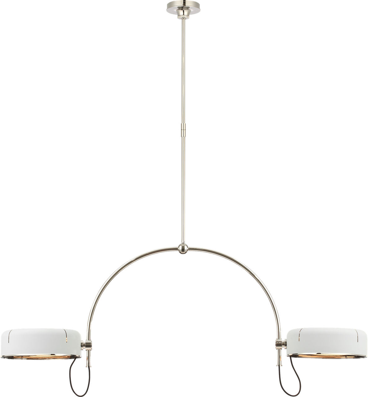 Oso 54" Linear Arched Pendant | Polished Nickel | Matte White Shade