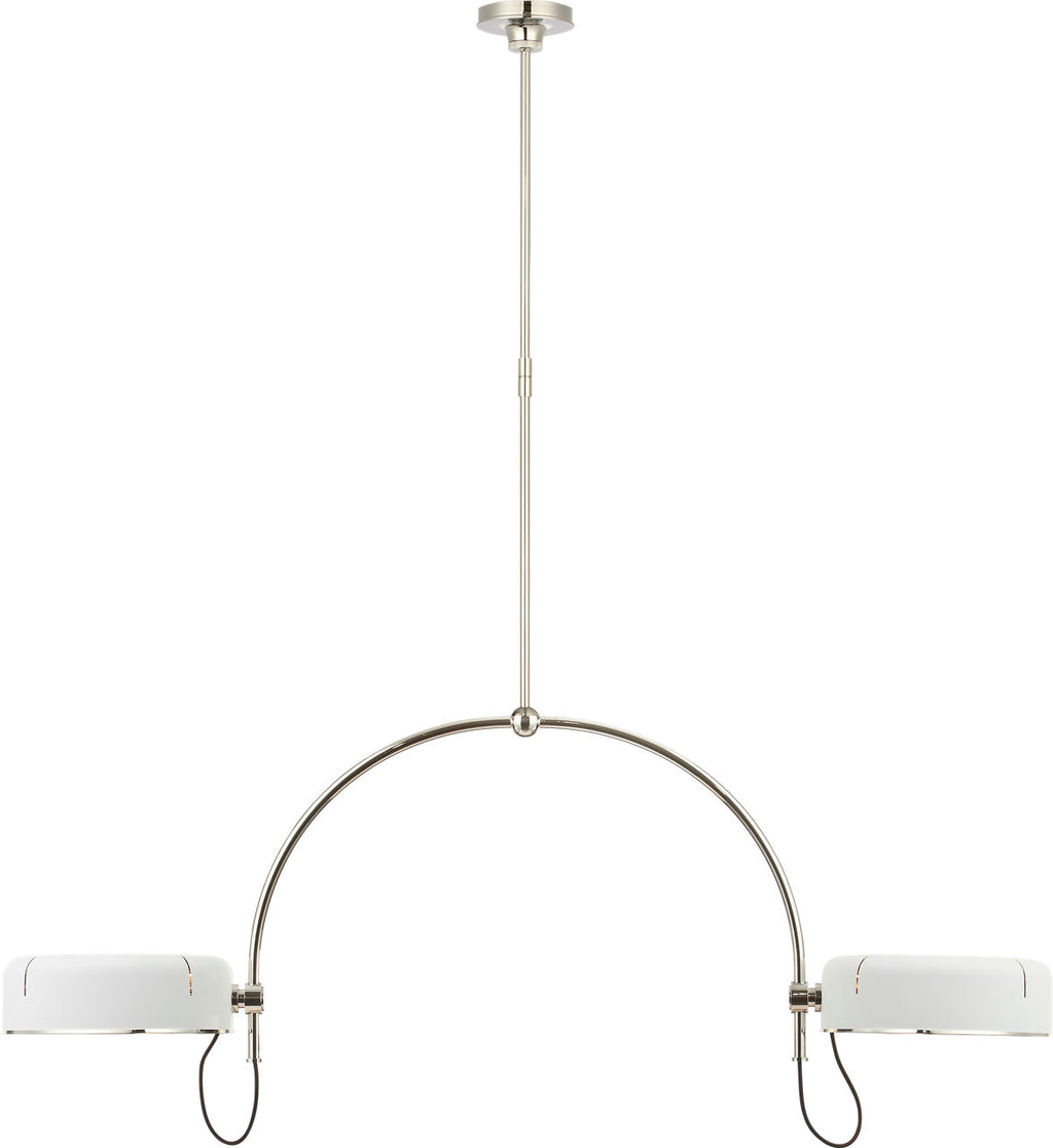 Oso 54" Linear Arched Pendant | Polished Nickel | Matte White Shade