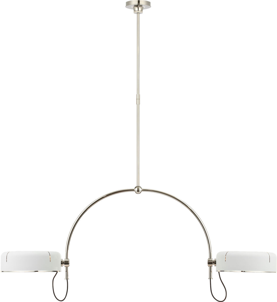 Oso 54" Linear Arched Pendant | Polished Nickel | Matte White Shade