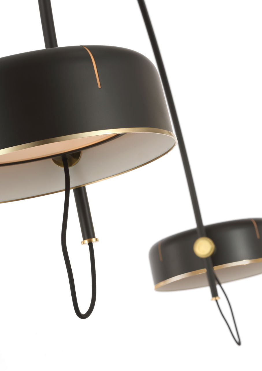 Oso 72" Linear Arched Pendant | Modern Iron and Hand-Rubbed Antique Brass | Modern Iron Shade