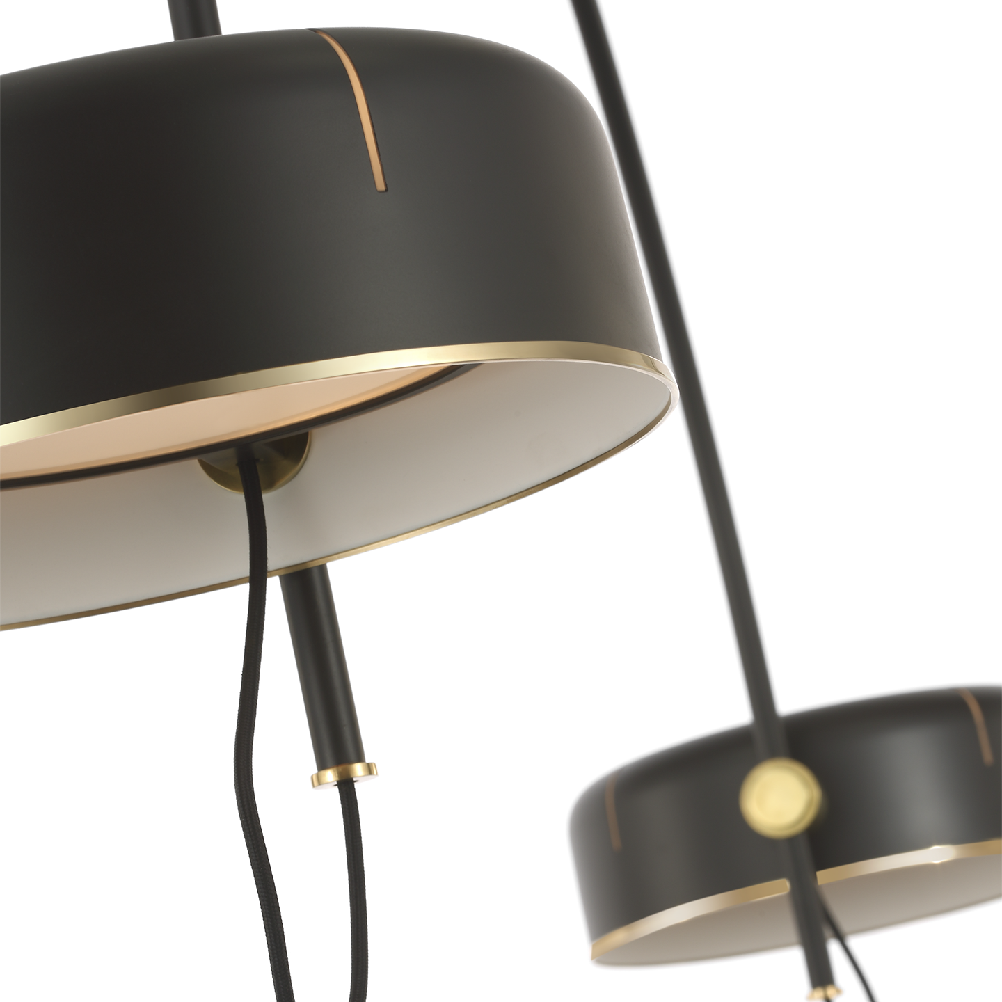Oso 72" Linear Arched Pendant | Modern Iron and Hand-Rubbed Antique Brass | Modern Iron Shade