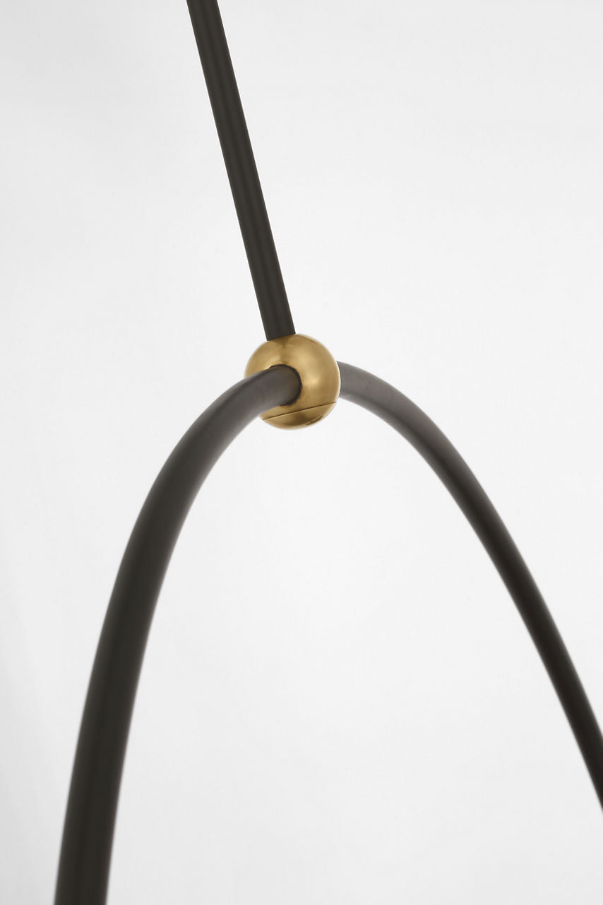 Oso 72" Linear Arched Pendant | Modern Iron and Hand-Rubbed Antique Brass | Modern Iron Shade