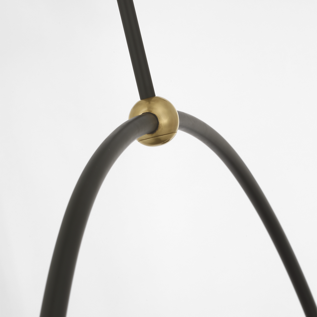 Oso 72" Linear Arched Pendant | Modern Iron and Hand-Rubbed Antique Brass | Modern Iron Shade