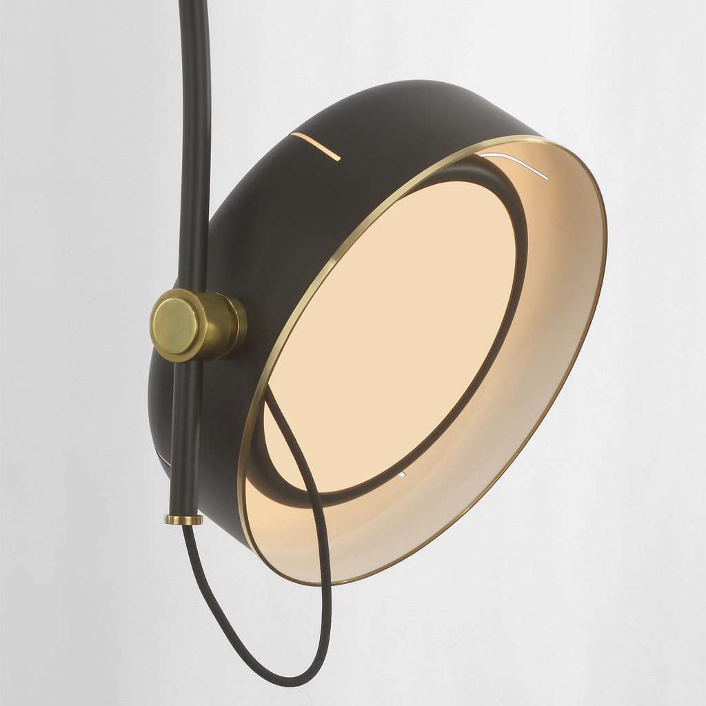 Oso 72" Linear Arched Pendant | Modern Iron and Hand-Rubbed Antique Brass | Modern Iron Shade